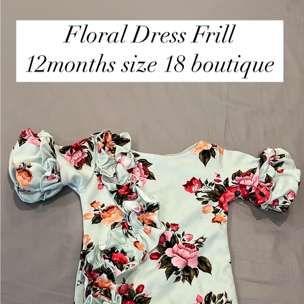 Floral 12 months dress Velvety Material